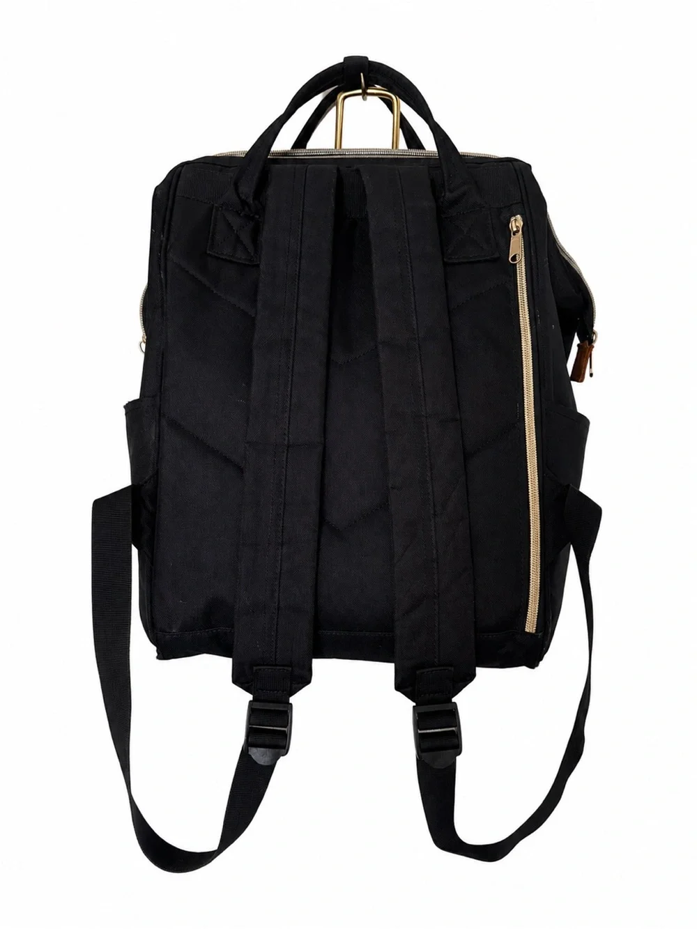 Anello Black Canvas Backpack with Gold Hardware